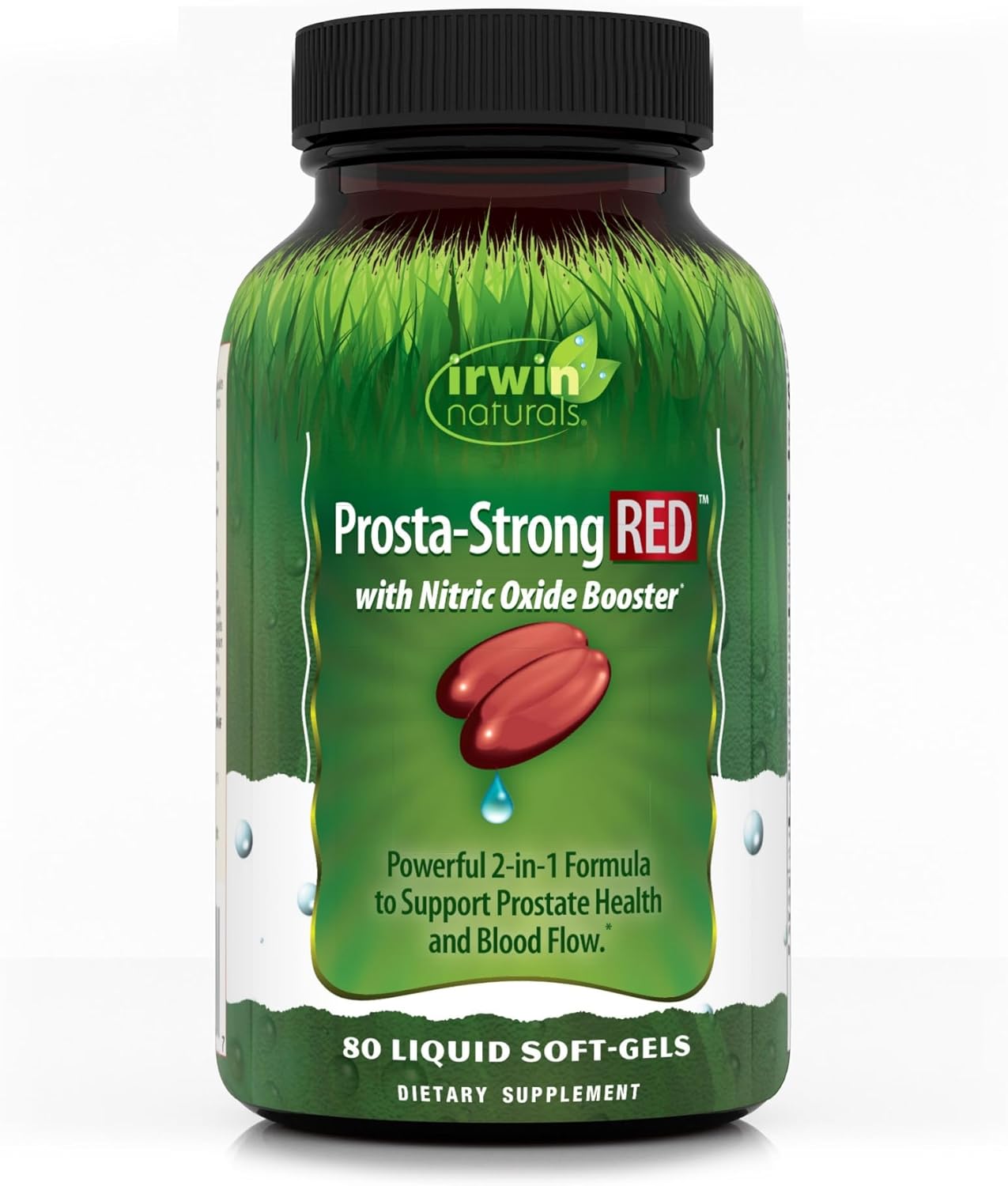 Prosta-Strong RED: Prostate Health Support with Nitric Oxide Boosters - 80 Liquid Softgels - Saw Palmetto, Lycopene, Pumpkin Seed & More