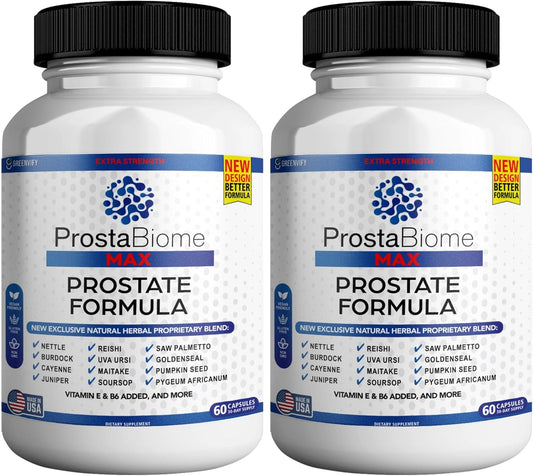 ProstaBiome Max Prostate Support Formula with Saw Palmetto - 60 Capsules, 30-Day Supply