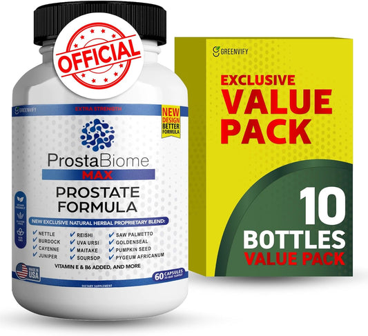 ProstaBiome Max Prostate Support Formula with Saw Palmetto - Natural Herbal Blend, 60 Capsules