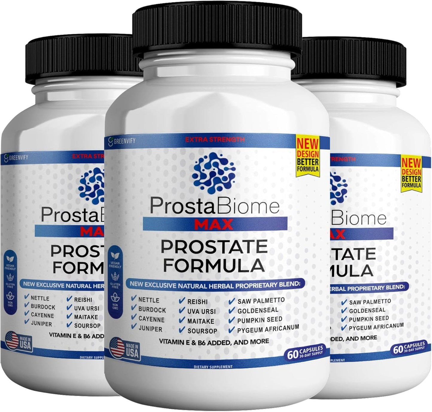 ProstaBiome Max Prostate Support Formula with Saw Palmetto - 60 Capsules, 30-Day Supply