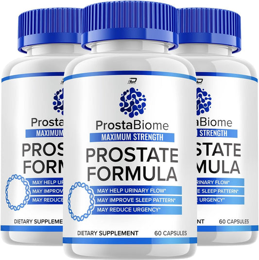 Prostabiome Prostate Supplement for Men - Advanced Energy Pills with Bladder Control - Health Supplement for Men - 180 Capsules (3 Pack)