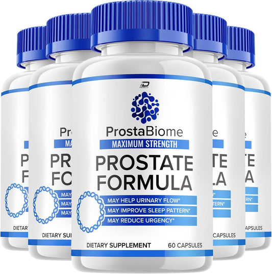 Prostabiome Prostate Supplement for Men - Advanced Energy Pills for Bladder Control and Overall Health - 5 Pack with 300 Capsules