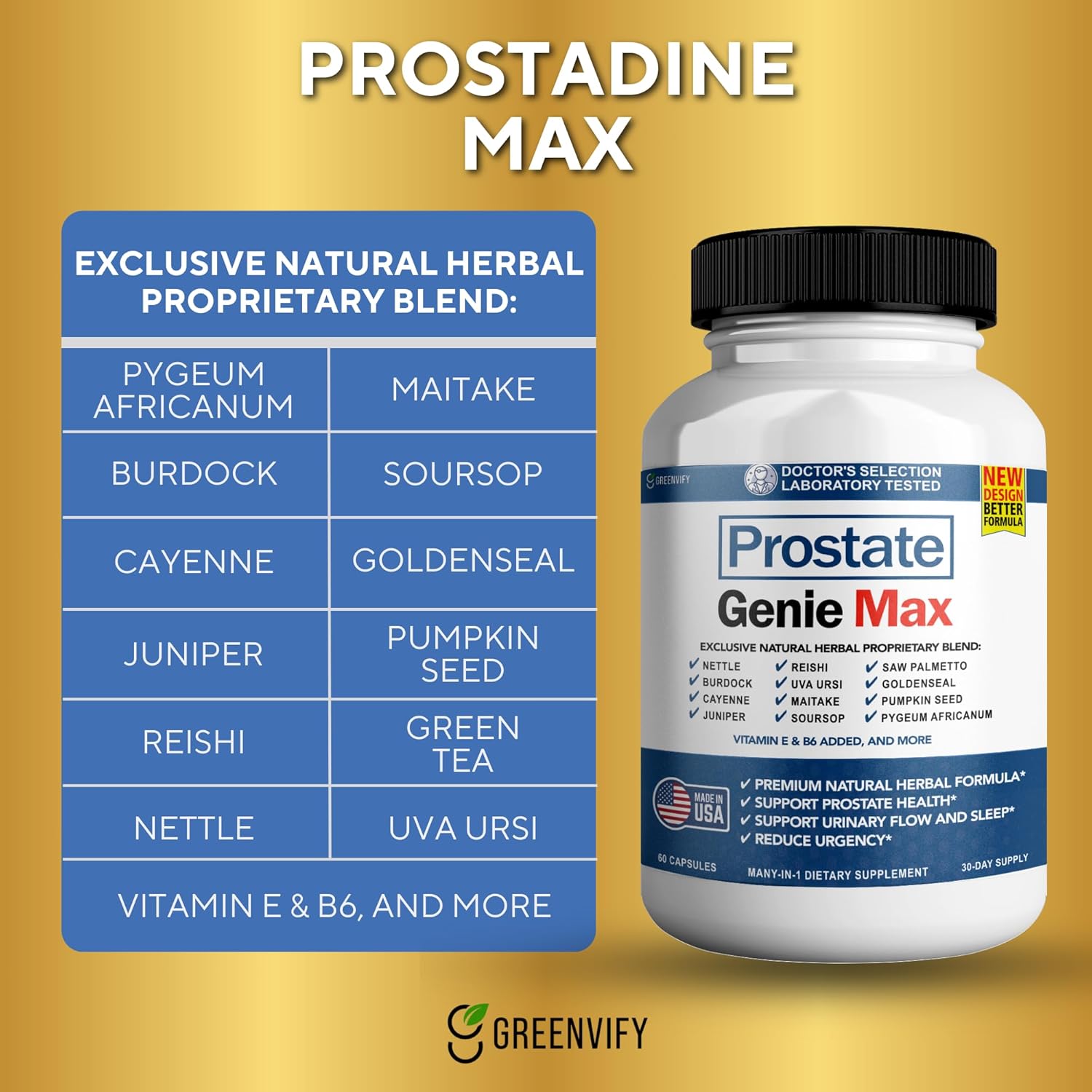Prostadine Max Prostate Supplements - Maximum Strength Capsules for Men, All Natural Health Support for Normal Function - Prosta Vive Reviews