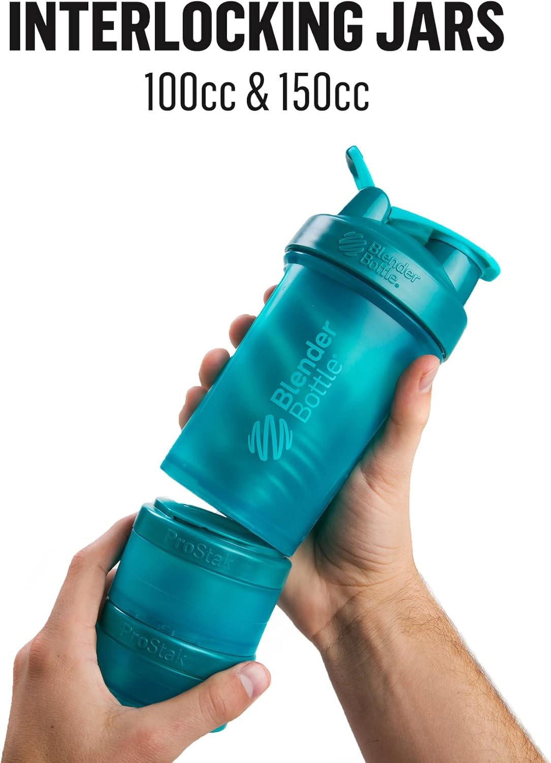 ProStak System BlenderBottle Shaker Bottle with Pill Organizer, 22-Ounce, Pebble Grey - Protein Powder Storage Included