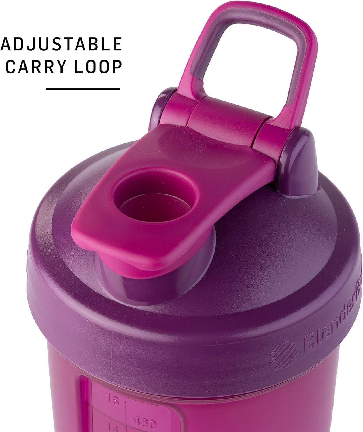 ProStak System BlenderBottle Shaker Bottle with Pill Organizer, 22-Ounce Plum Storage for Protein Powder