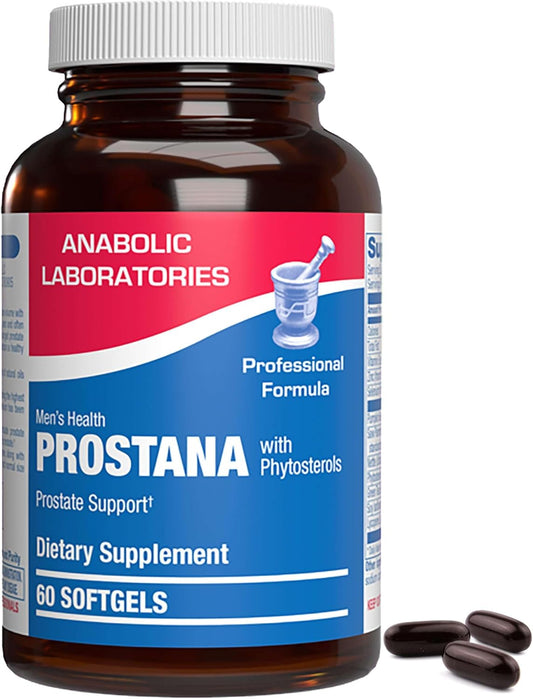 Prostana Health Support Supplement for Men - 60 Softgels with 1,200mg Pumpkin Seed Oil and 300mg Saw Palmetto - Prostate Health Formula by Anabolic Laboratories