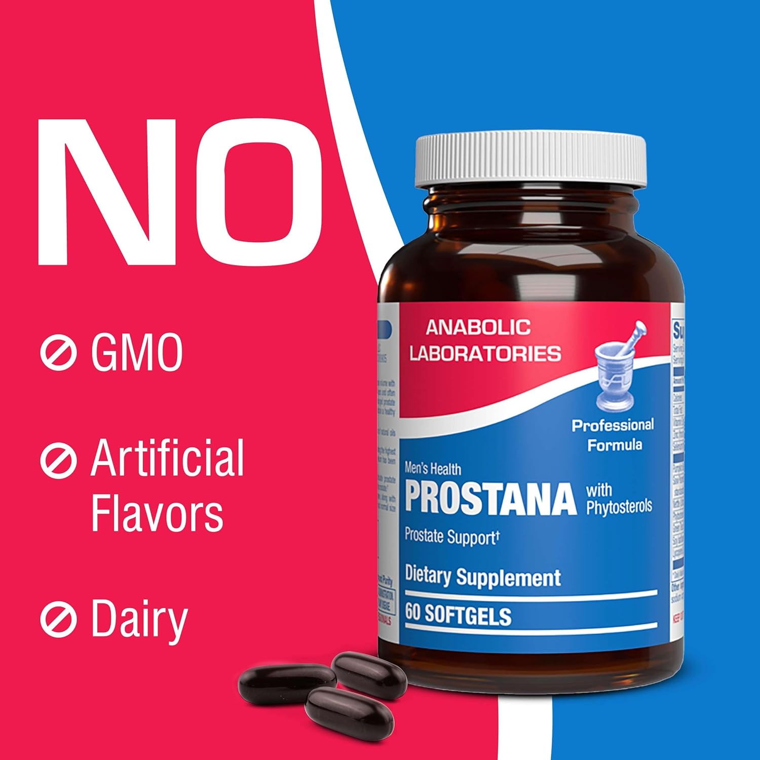 Prostana Health Support Supplement for Men - 60 Softgels with 1,200mg Pumpkin Seed Oil and 300mg Saw Palmetto - Prostate Health Formula by Anabolic Laboratories