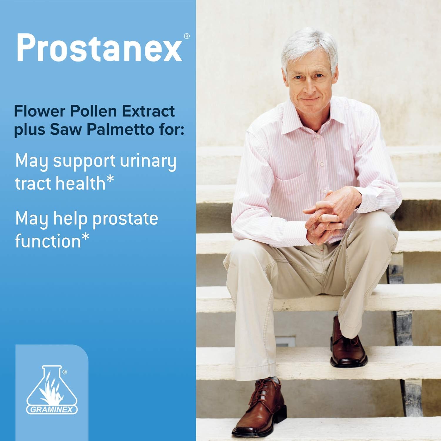 Prostanex Prostate Health Supplement with Flower Pollen & Saw Palmetto - Supports Bladder Control & Urinary Tract - 90 Capsules