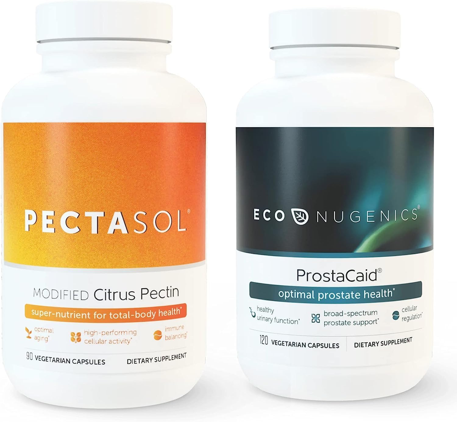 Prostate Health Supplement Bundle: ecoNugenics ProstaCaid & Pectasol Modified Citrus Pectin - Immune & Prostate Support for Men