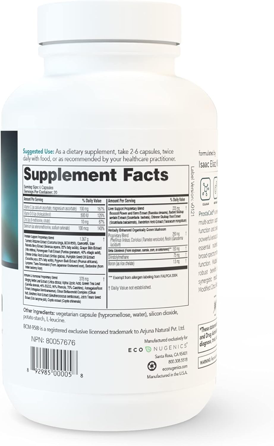 Prostate Health Supplement Bundle: ecoNugenics ProstaCaid & Pectasol Modified Citrus Pectin - Immune & Prostate Support for Men