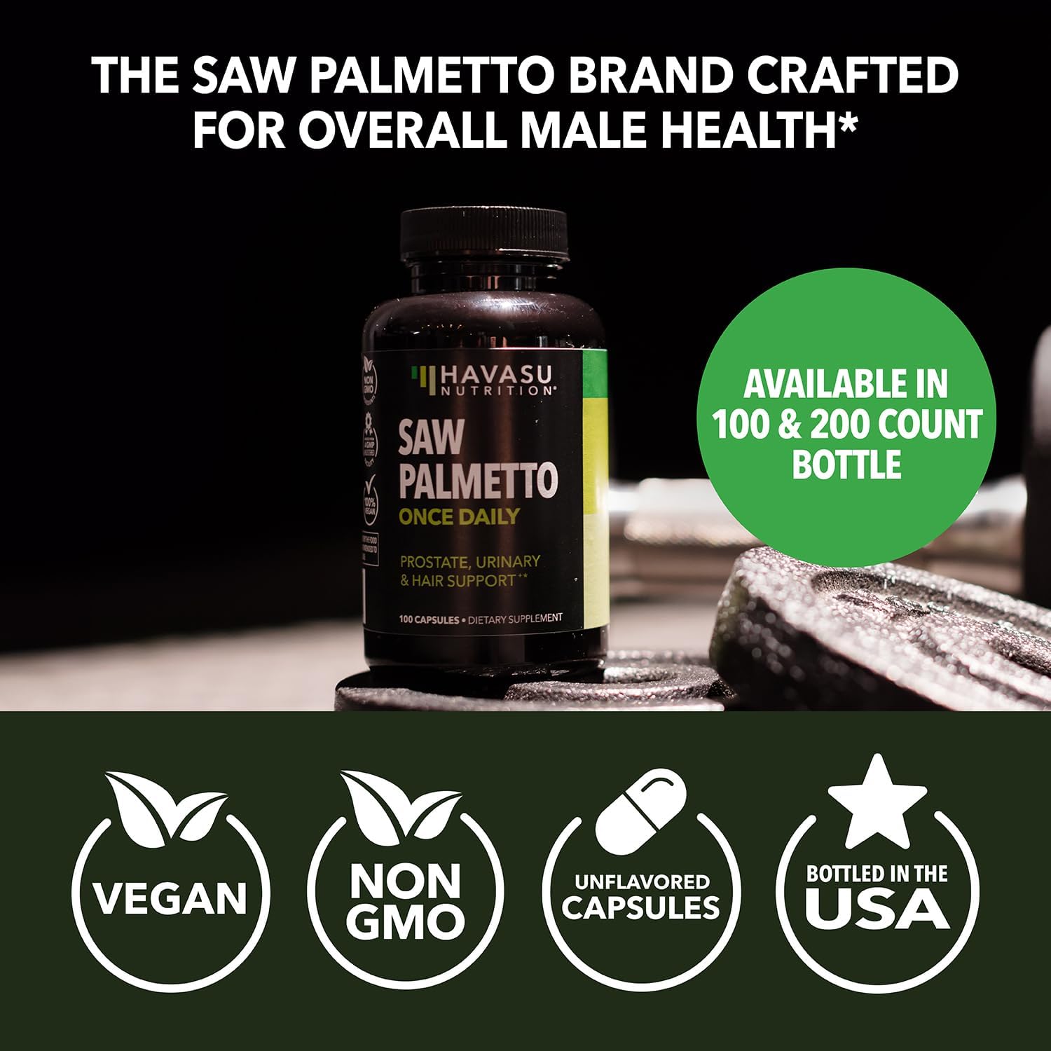 Prostate Health Supplement for Men - Saw Palmetto 500mg - DHT Blocker - Vegan Capsules - 100 Count - Urinary Tract Support - Non-GMO - Over 3 Month Supply