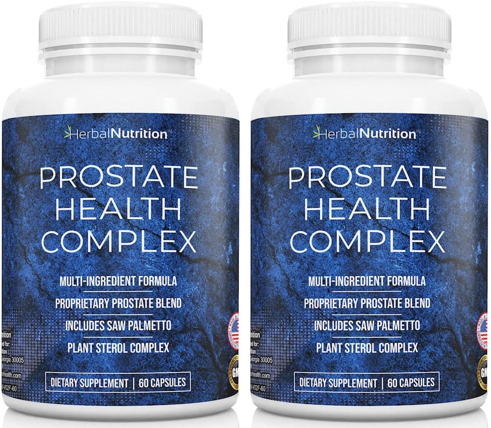 Prostate Health Supplement for Men - Saw Palmetto Complex with 30 Vitamins & Herbs - 40 Day Supply - 2 Bottles