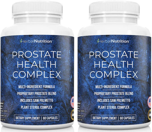 Prostate Health Supplement for Men - Saw Palmetto Complex with 30 Vitamins & Herbs - 40 Day Supply - 2 Bottles