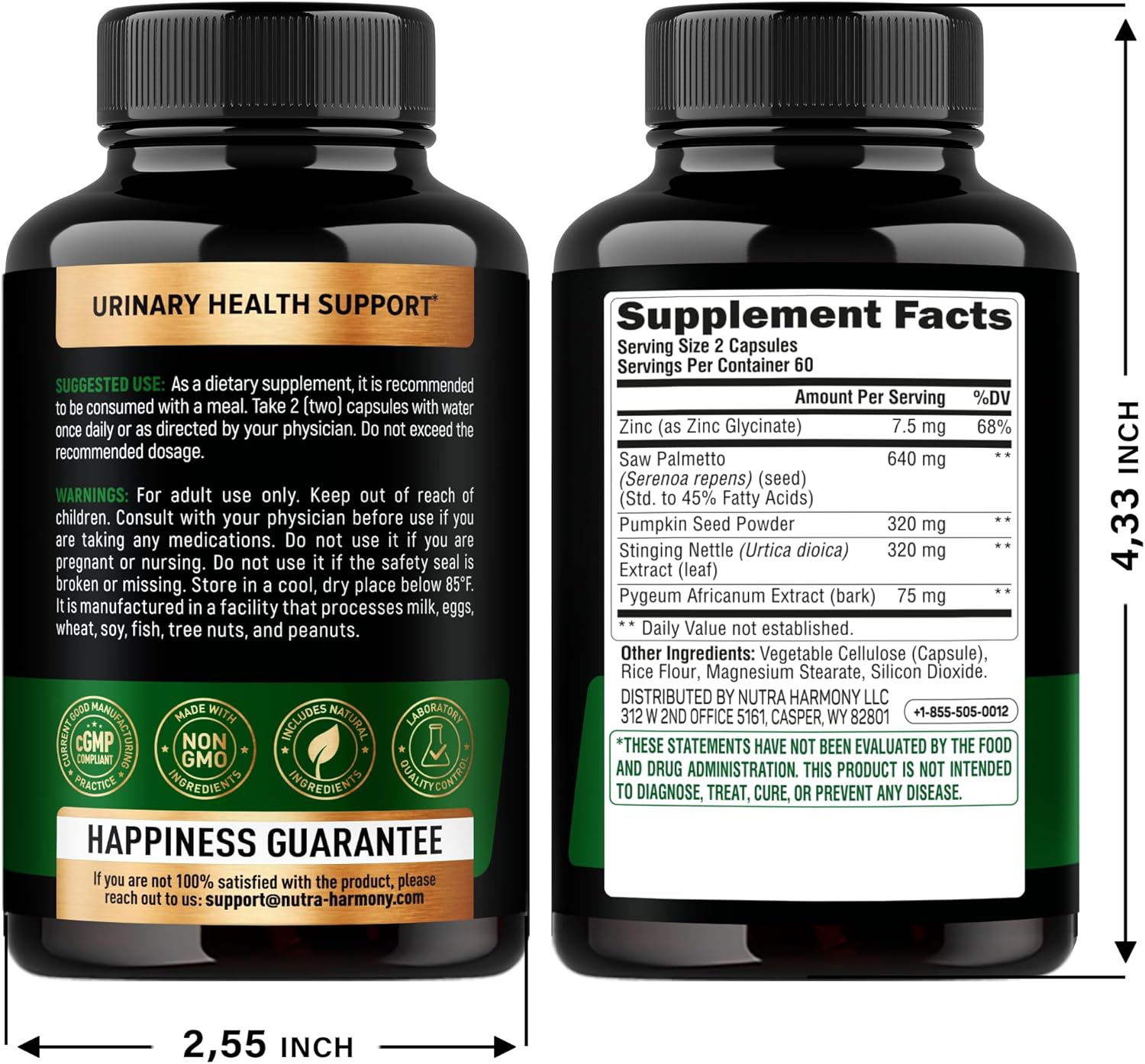Prostate Health Supplement for Men - Saw Palmetto 640mg with Pumpkin Seed, Nettle, Zinc, and Pygeum - DHT Blocker and Hair Support - 45% Fatty Acids - Made in USA - 120 Capsules