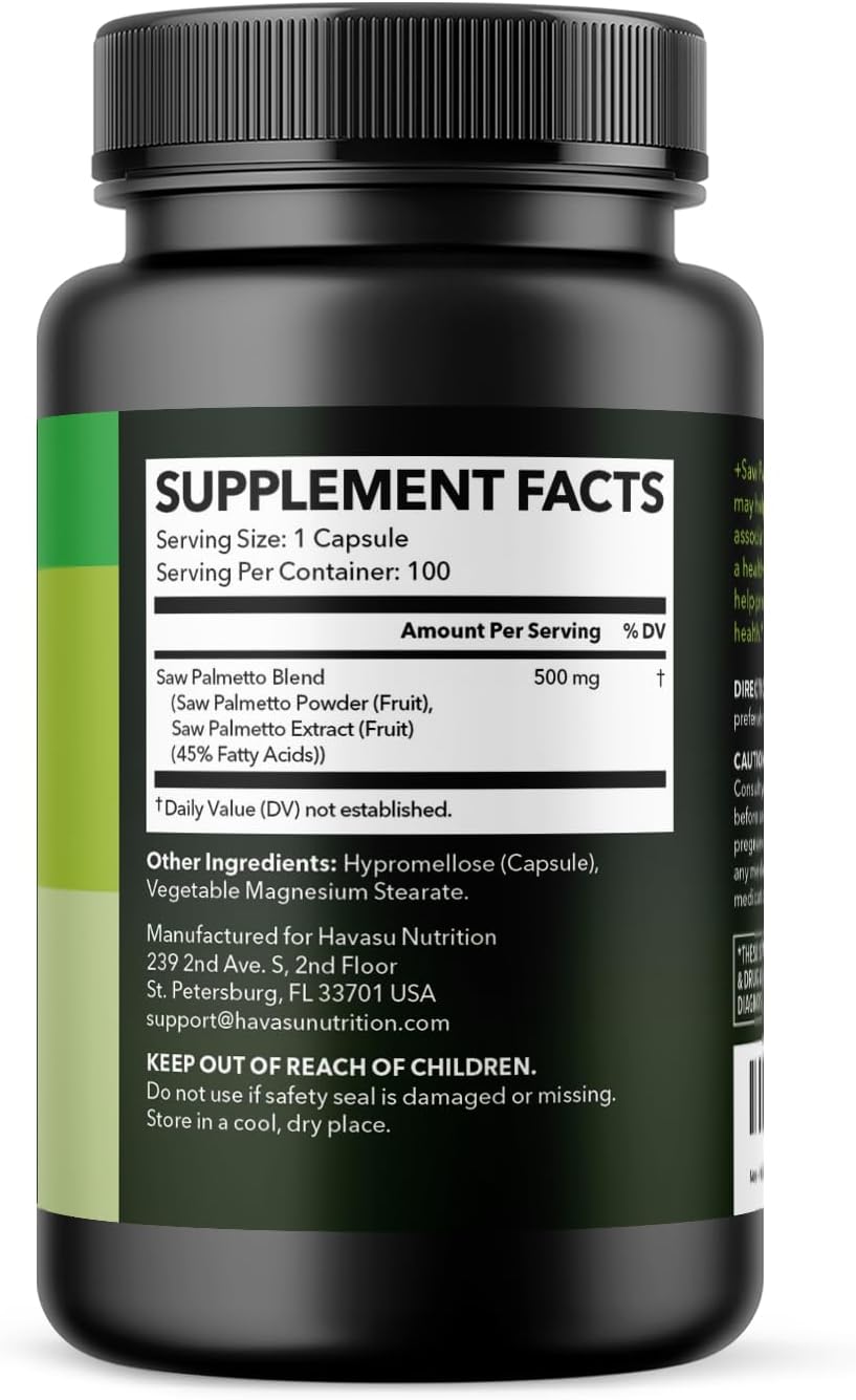 Prostate Health Supplement for Men - Saw Palmetto 500mg - DHT Blocker - Vegan Capsules - 100 Count - Urinary Tract Support - Non-GMO - Over 3 Month Supply