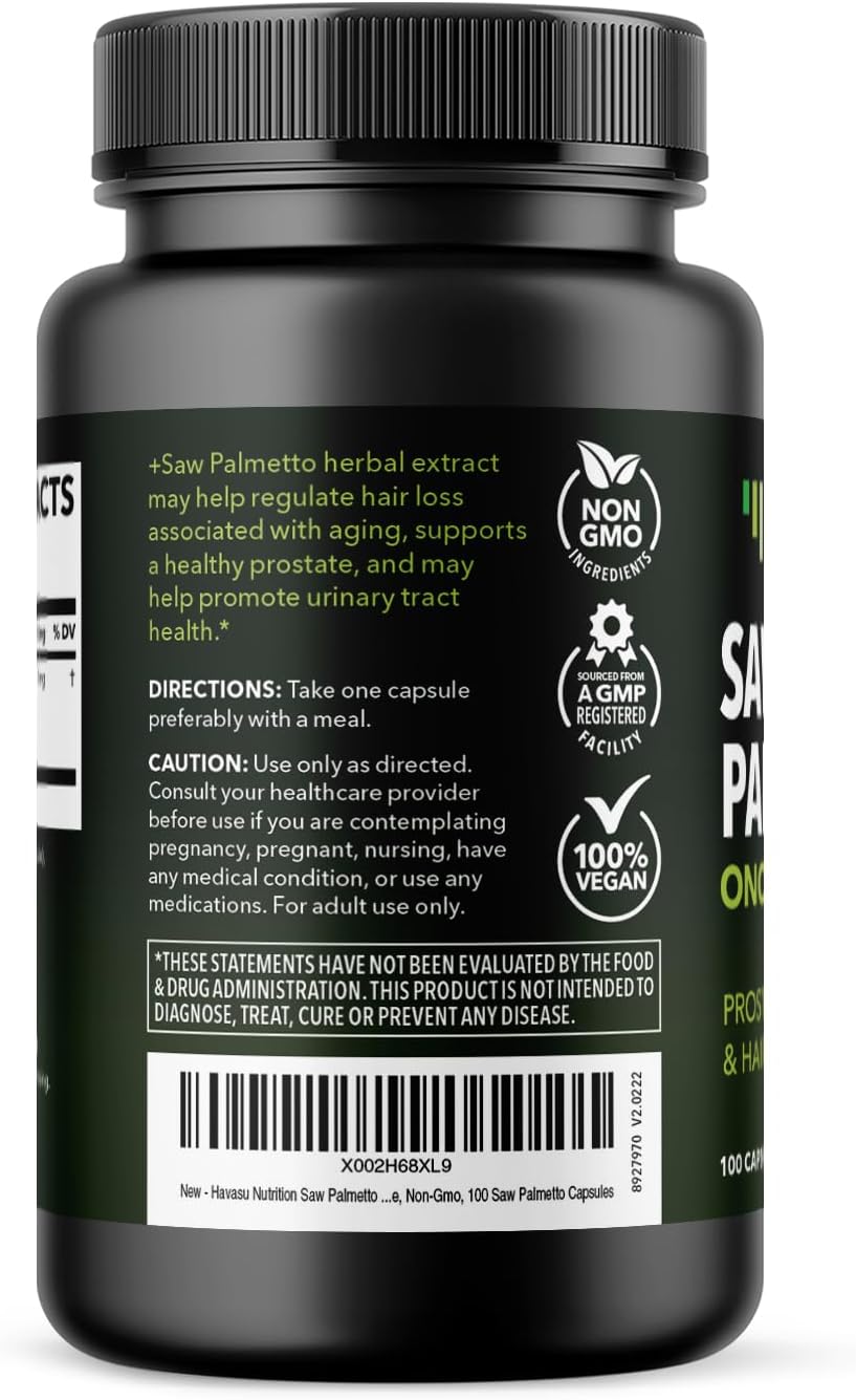 Prostate Health Supplement for Men - Saw Palmetto 500mg - DHT Blocker - Vegan Capsules - 100 Count - Urinary Tract Support - Non-GMO - Over 3 Month Supply