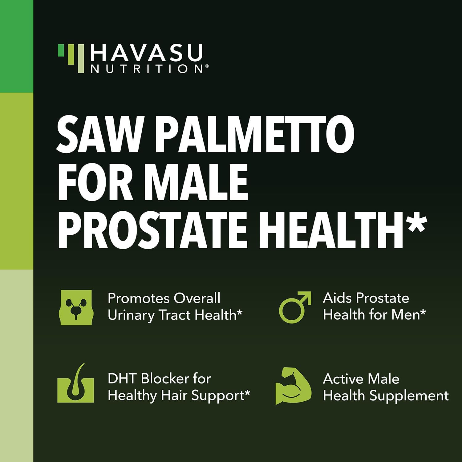 Prostate Health Supplement for Men - Saw Palmetto 500mg - DHT Blocker - Vegan Capsules - 100 Count - Urinary Tract Support - Non-GMO - Over 3 Month Supply