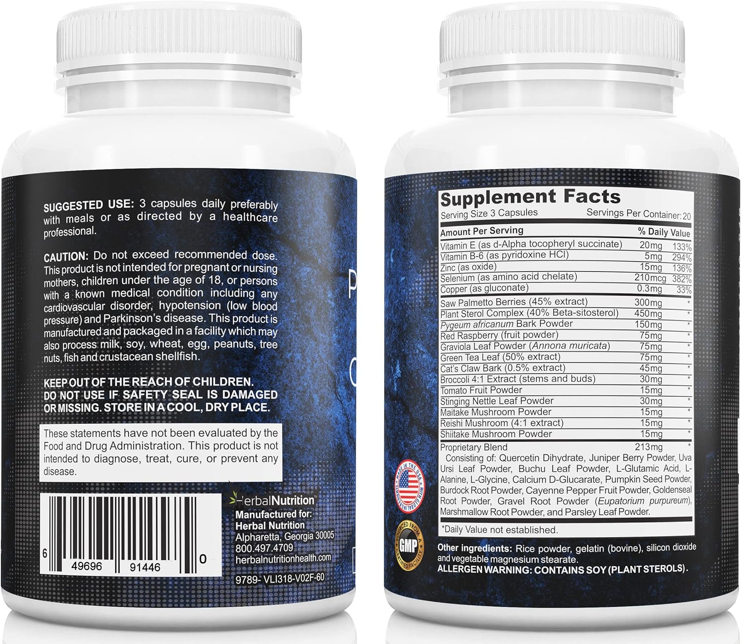Prostate Health Supplement for Men - Saw Palmetto Complex with 30 Vitamins & Herbs - 40 Day Supply - 2 Bottles