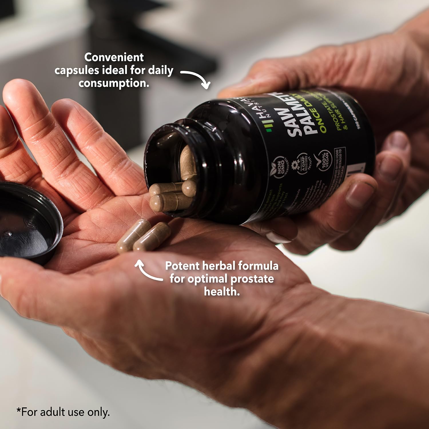 Prostate Health Supplement for Men - Saw Palmetto 500mg - DHT Blocker - Vegan Capsules - 100 Count - Urinary Tract Support - Non-GMO - Over 3 Month Supply