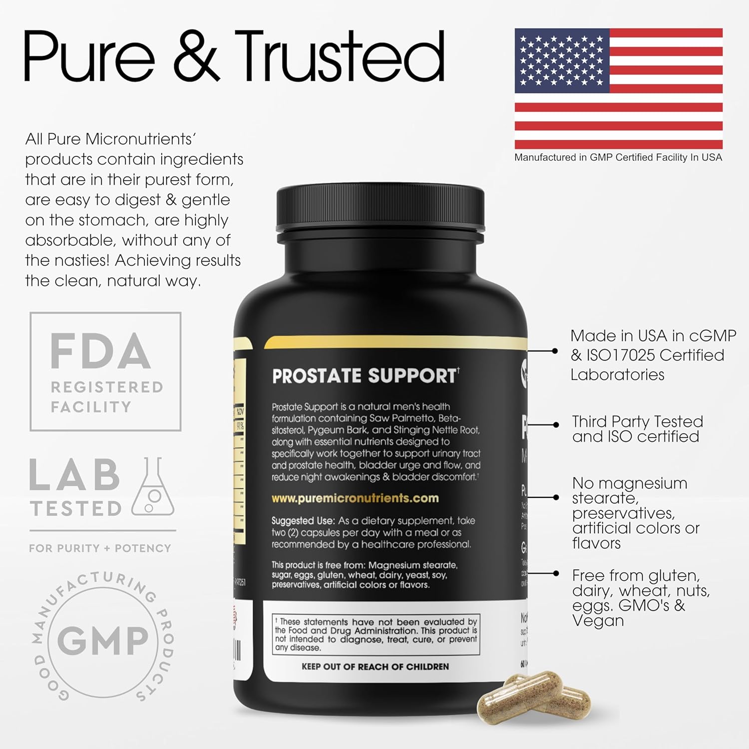 Prostate Health Supplement with Saw Palmetto, Beta-Sitosterol, Stinging Nettle Root, & Lycopene - Supports Bladder Control & Urinary Health in Men