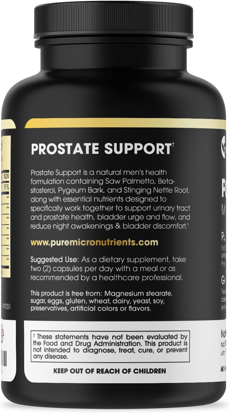 Prostate Health Supplement with Saw Palmetto, Beta-Sitosterol, Stinging Nettle Root, & Lycopene - Supports Bladder Control & Urinary Health in Men
