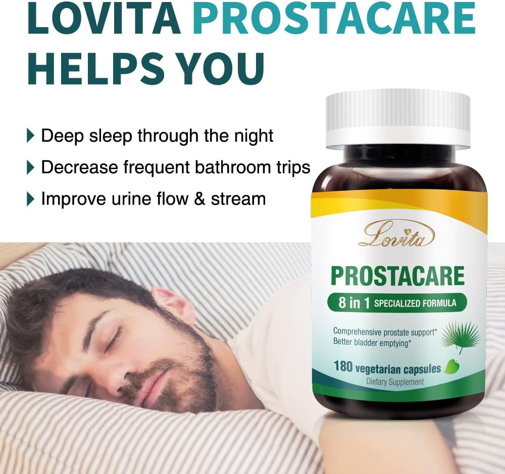 Prostate Health Supplements for Men - Saw Palmetto, Stinging Nettle, Lycopene - 8-in-1 Formula - 180 Veggie Capsules (3 Pack)