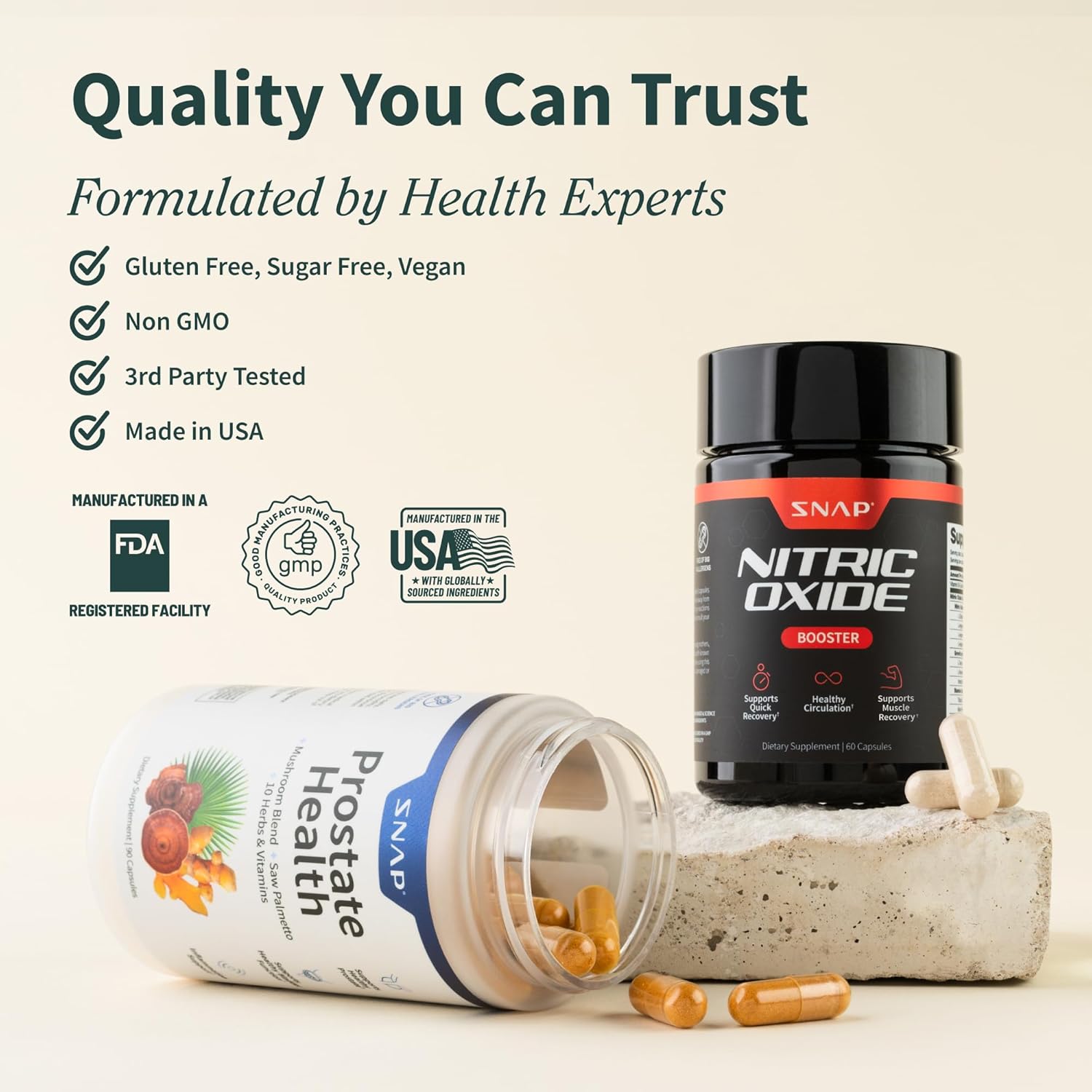 Prostate Health Support Bundle with Nitric Oxide Booster - 90 & 60 Capsules