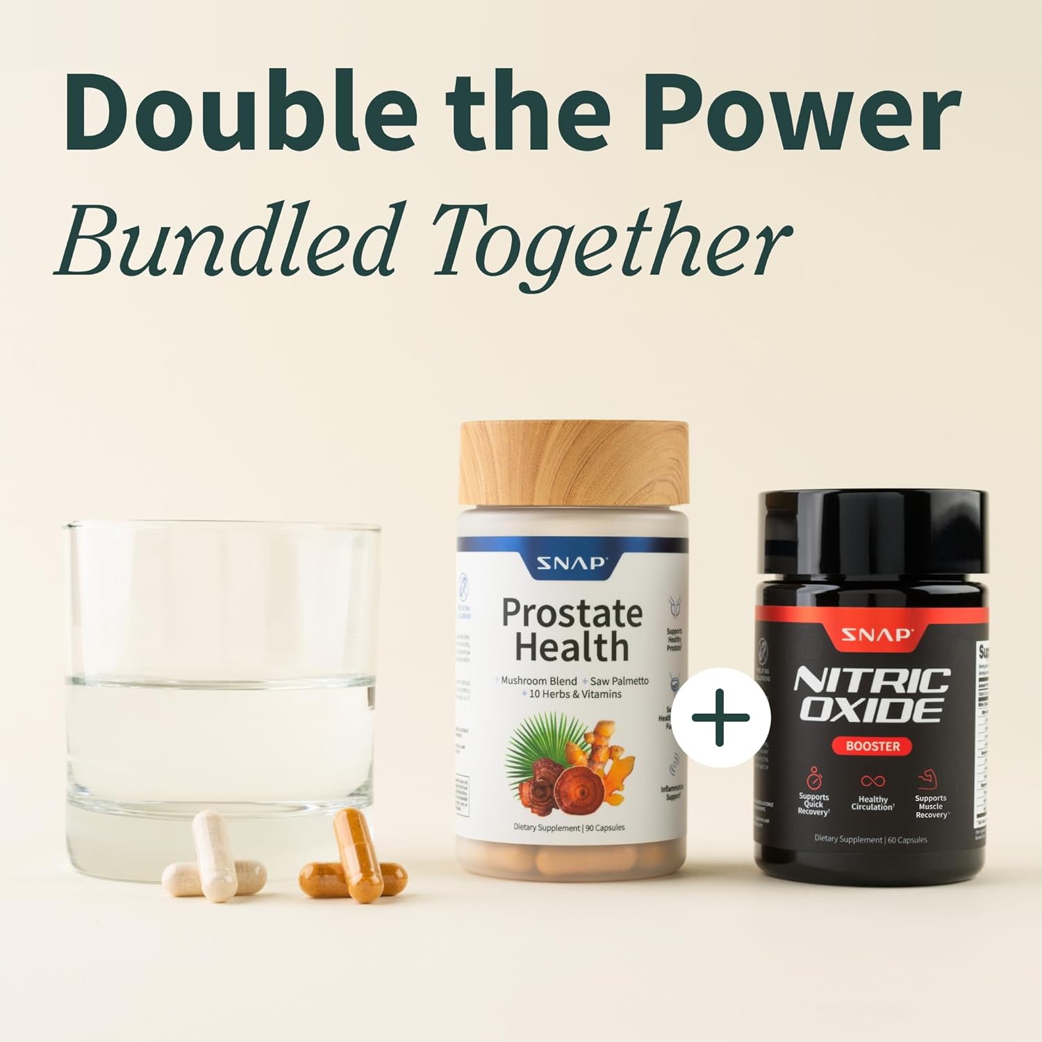 Prostate Health Support Bundle with Nitric Oxide Booster - 90 & 60 Capsules