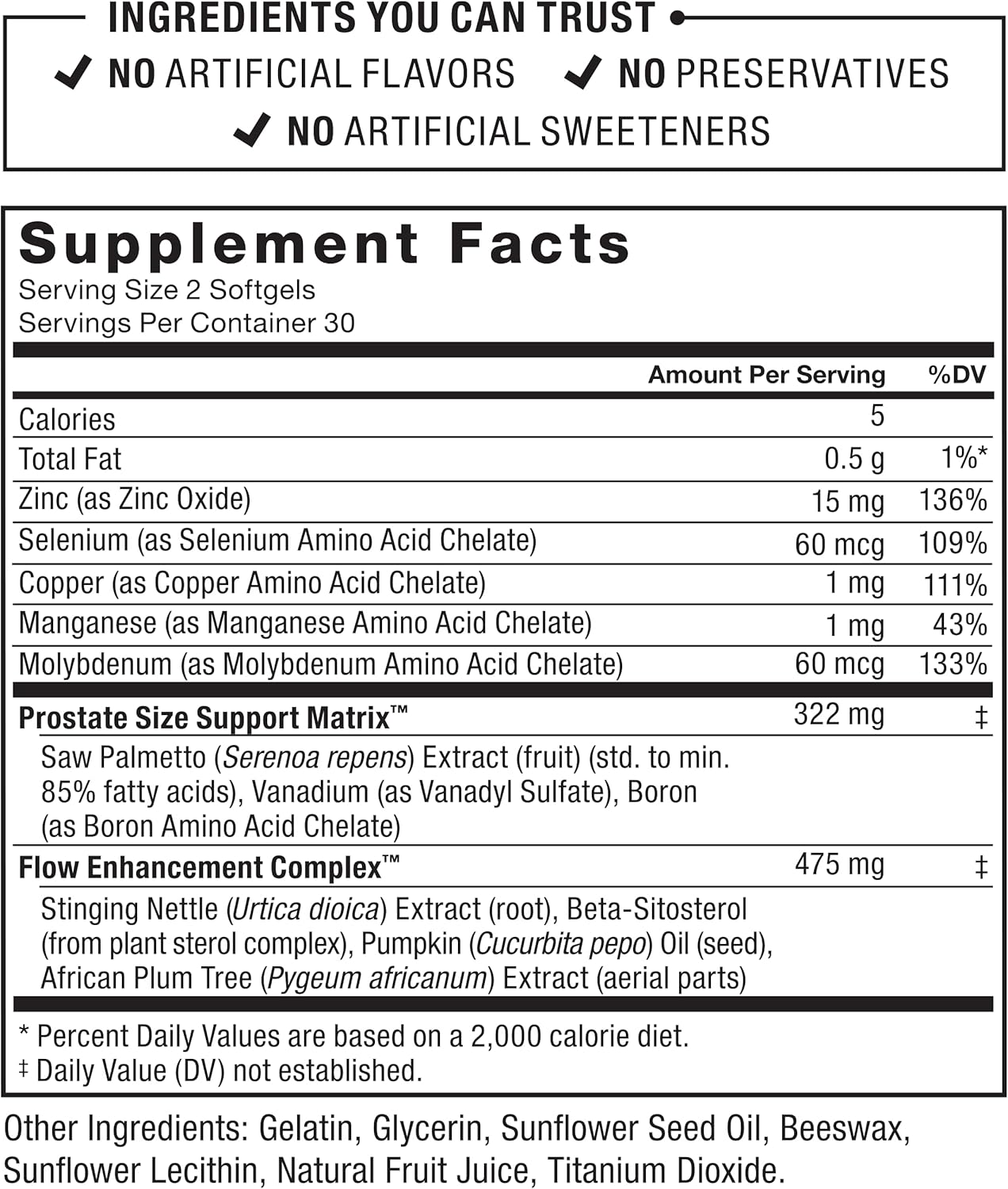 Prostate Health Support Supplement for Men - Saw Palmetto, Beta Sitosterol, Size Support, Urinary Relief - 180 Softgels - 3-Pack