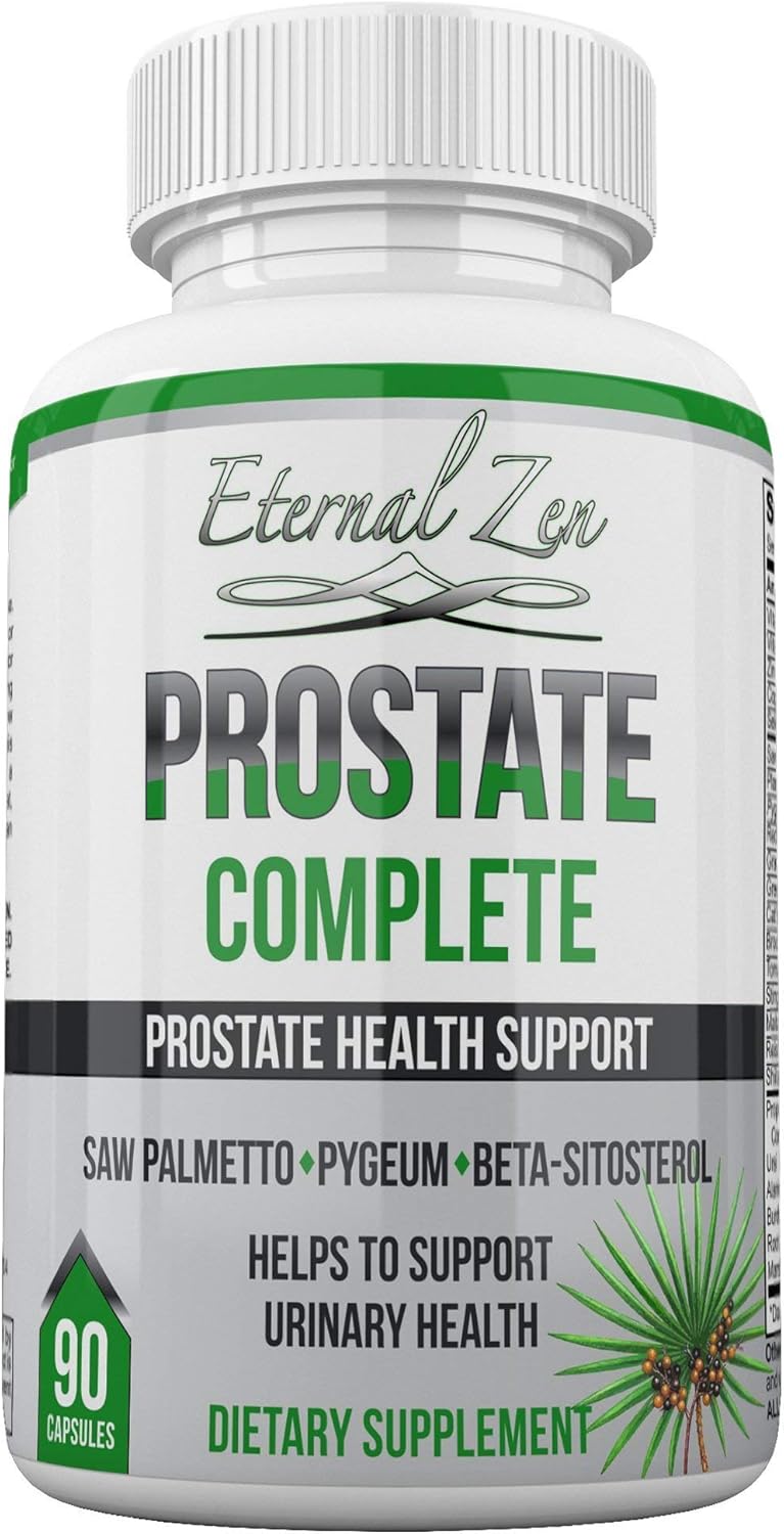 Prostate Health Support Supplements for Men - Saw Palmetto, Stinging Nettle, Pygeum, Beta-sitosterol, Reishi, Shiitake - 90 Capsules