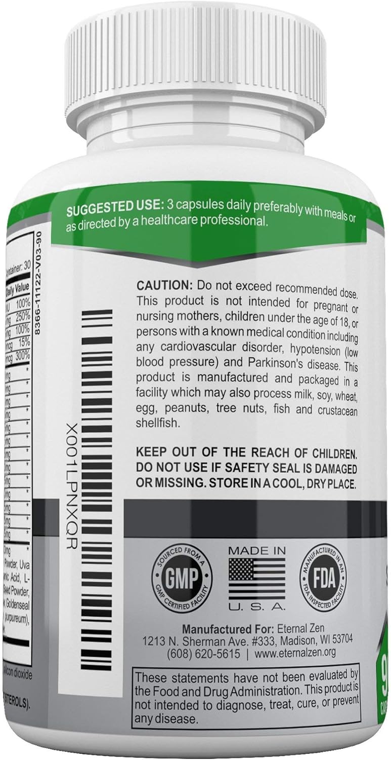 Prostate Health Support Supplements for Men - Saw Palmetto, Stinging Nettle, Pygeum, Beta-sitosterol, Reishi, Shiitake - 90 Capsules