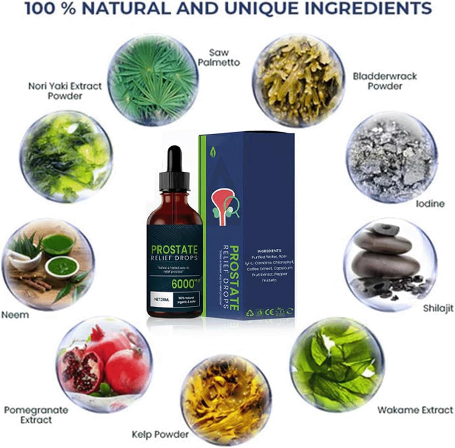 Prostate Relief Drops - Natural Herbal Supplement for Men's Health, DHT Blocker Urinary Support (3pcs)