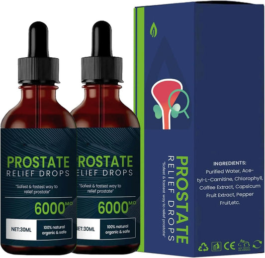 Prostate Relief Drops - Natural Herbal Treatment for Men's Health - DHT Blocker Urinary Support Supplement - 2pcs