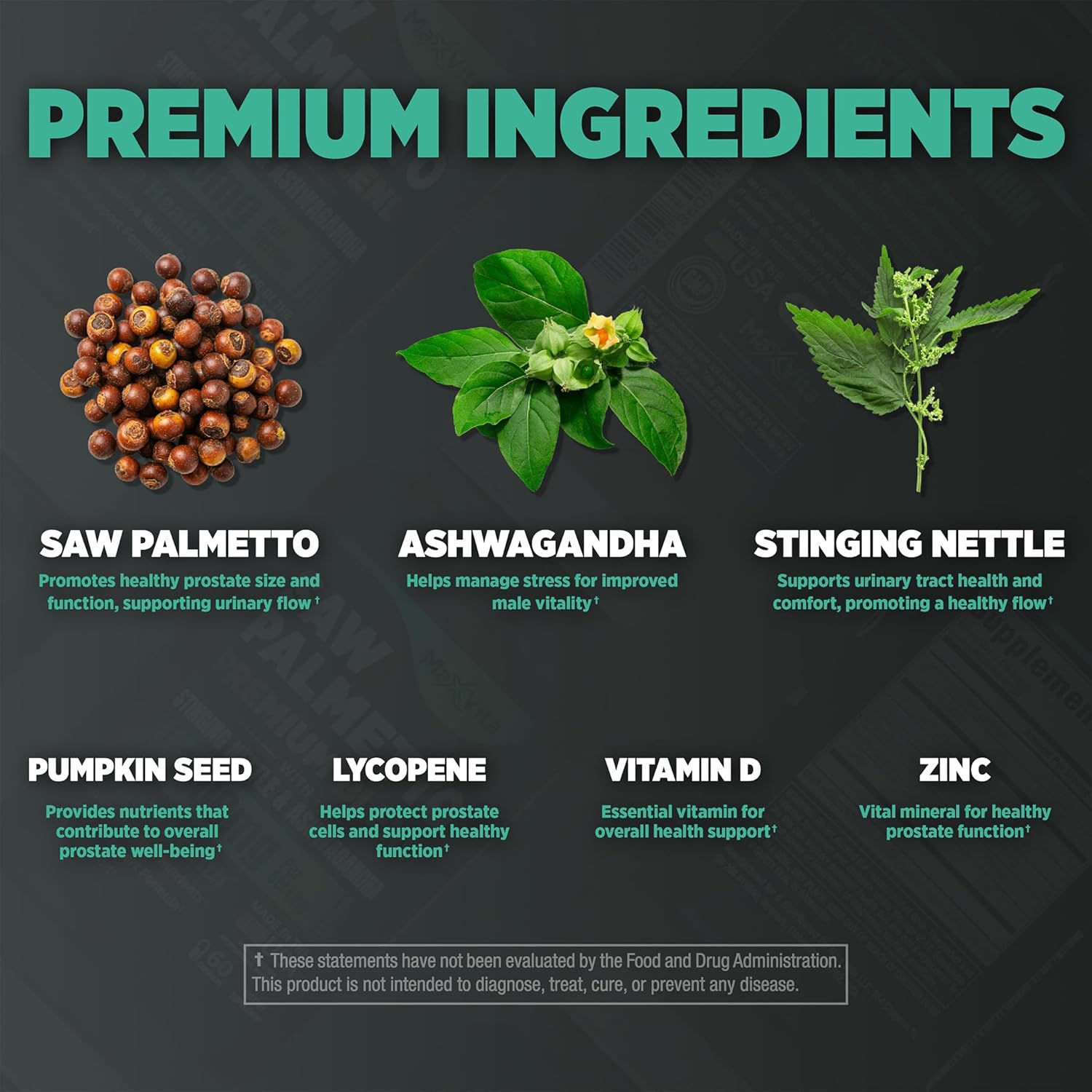 Prostate Supplement for Men - Saw Palmetto, Stinging Nettle, Ashwagandha, Lycopene - Bladder & Urinary Relief - 60ct