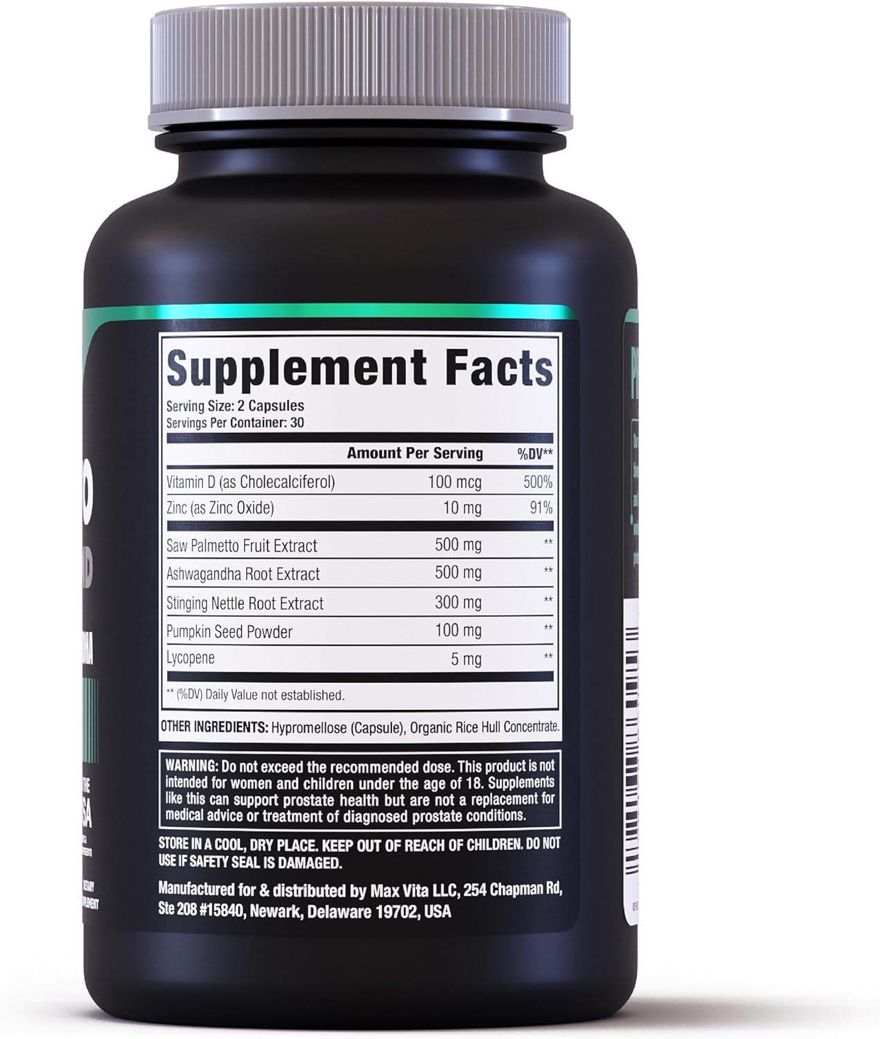 Prostate Supplement for Men - Saw Palmetto, Stinging Nettle, Ashwagandha, Lycopene - Bladder & Urinary Relief - 60ct