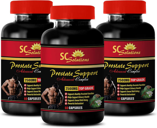Prostate Support 1345MG Complex with Saw Palmetto Hair - Skin Care Solutions - 3 Bottles (180 Capsules)