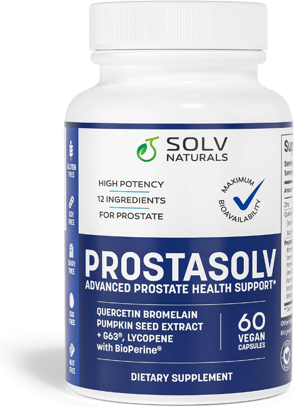 Prostate Support Capsules with Quercetin, Bromelain & Saw Palmetto - Men's Health Supplement for Urinary Comfort - 60 Count
