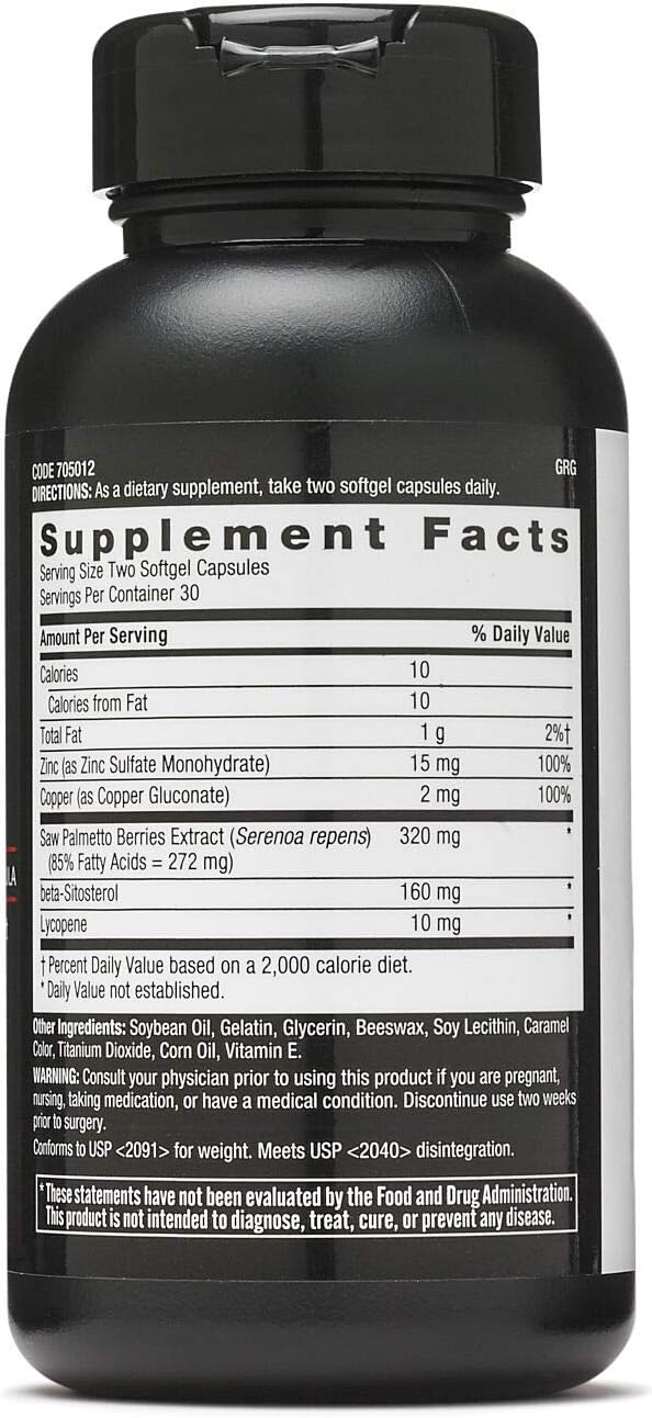 Prostate Support Softgels for Men - 60 Count, Promotes Healthy Reproductive Function