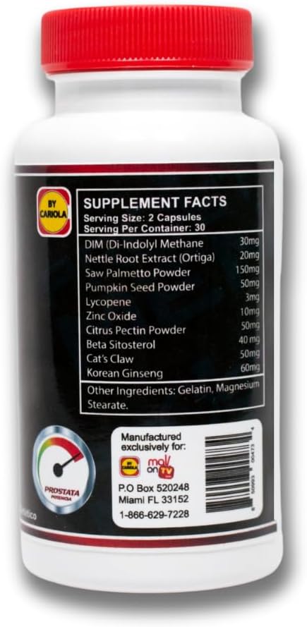 Prostate Support Supplement Capsules for Urinary Frequency, Quality Sleep, Energy & Vitality - Saw Palmetto and Sting Nettle - Pack of 240 Capsules