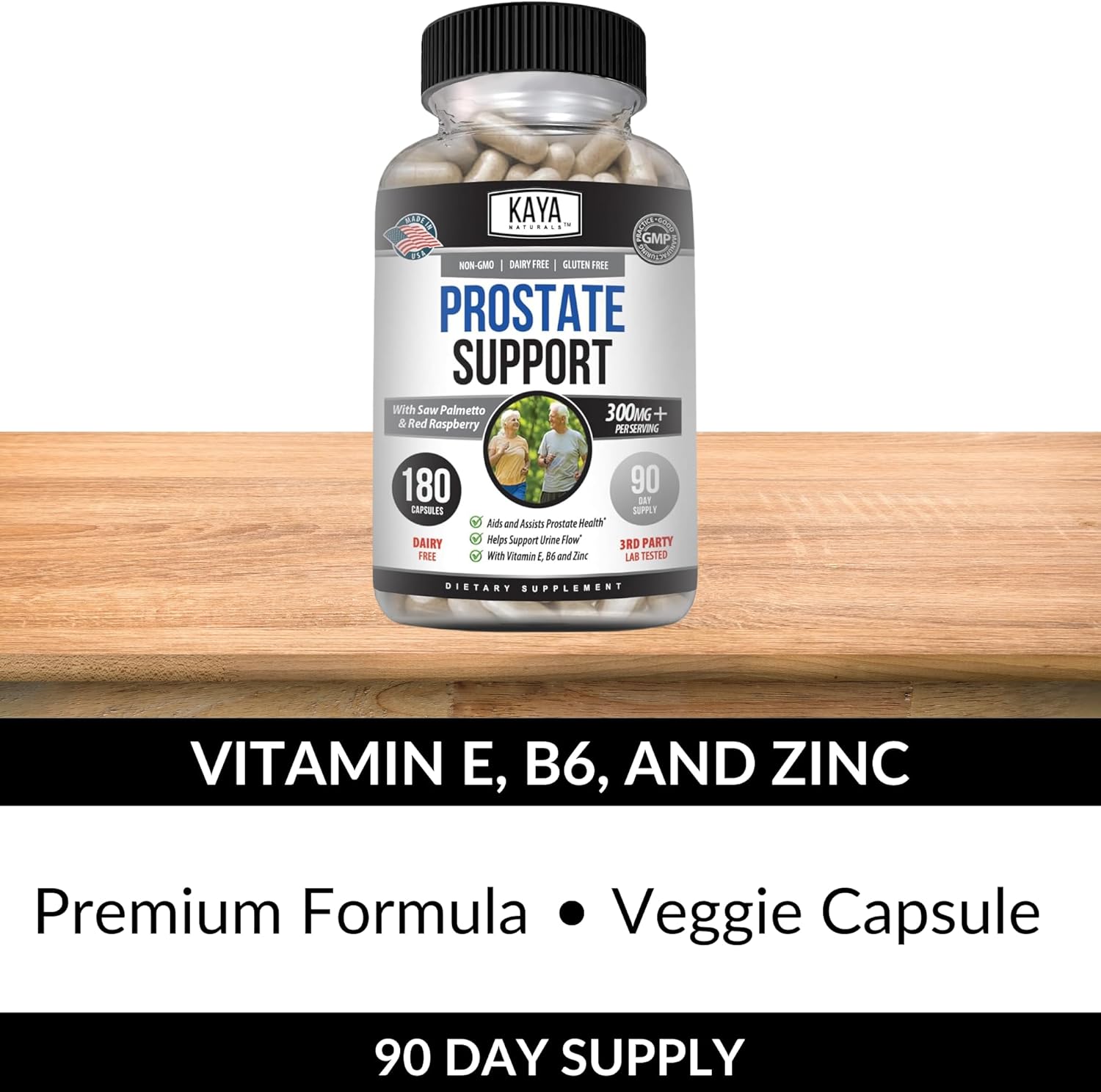 Prostate Support Supplement for Hair Growth, Sleep, and Bladder Health - 180 Capsules