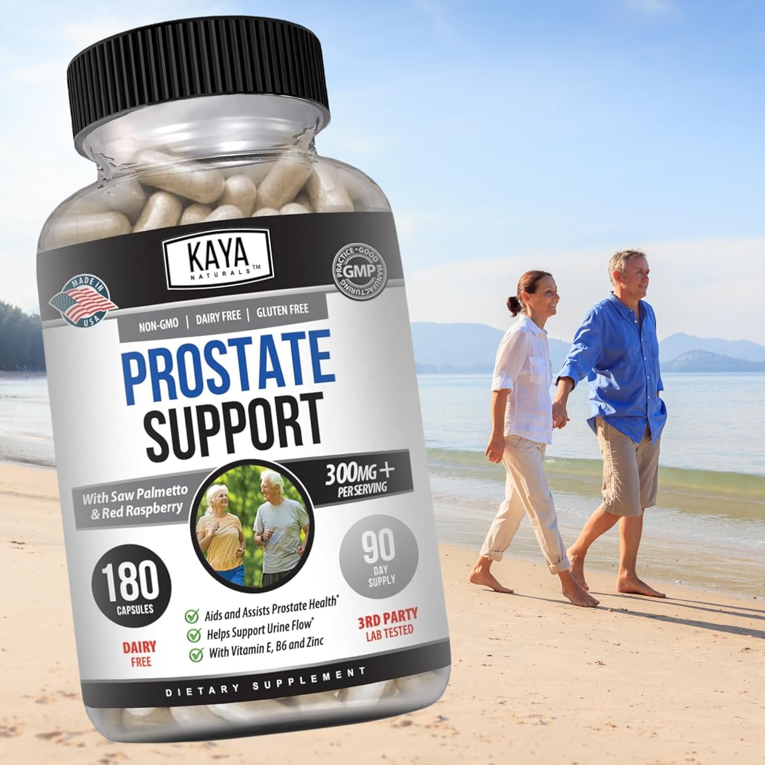 Prostate Support Supplement for Hair Growth, Sleep, and Bladder Health - 180 Capsules