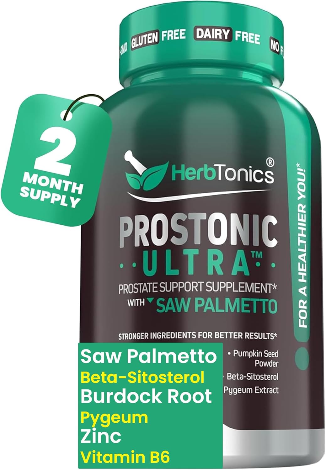 Prostate Support Supplement for Men - Saw Palmetto & Beta Sitosterol Formula - Promotes Prostate Health & Hair Growth - DHT Blocker - 120 Capsules