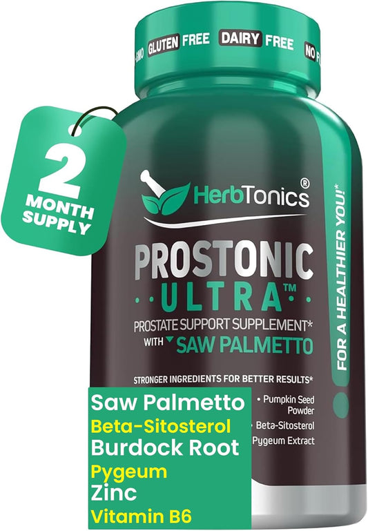 Prostate Support Supplement for Men - Saw Palmetto & Beta Sitosterol Formula - Promotes Prostate Health & Hair Growth - DHT Blocker - 120 Capsules