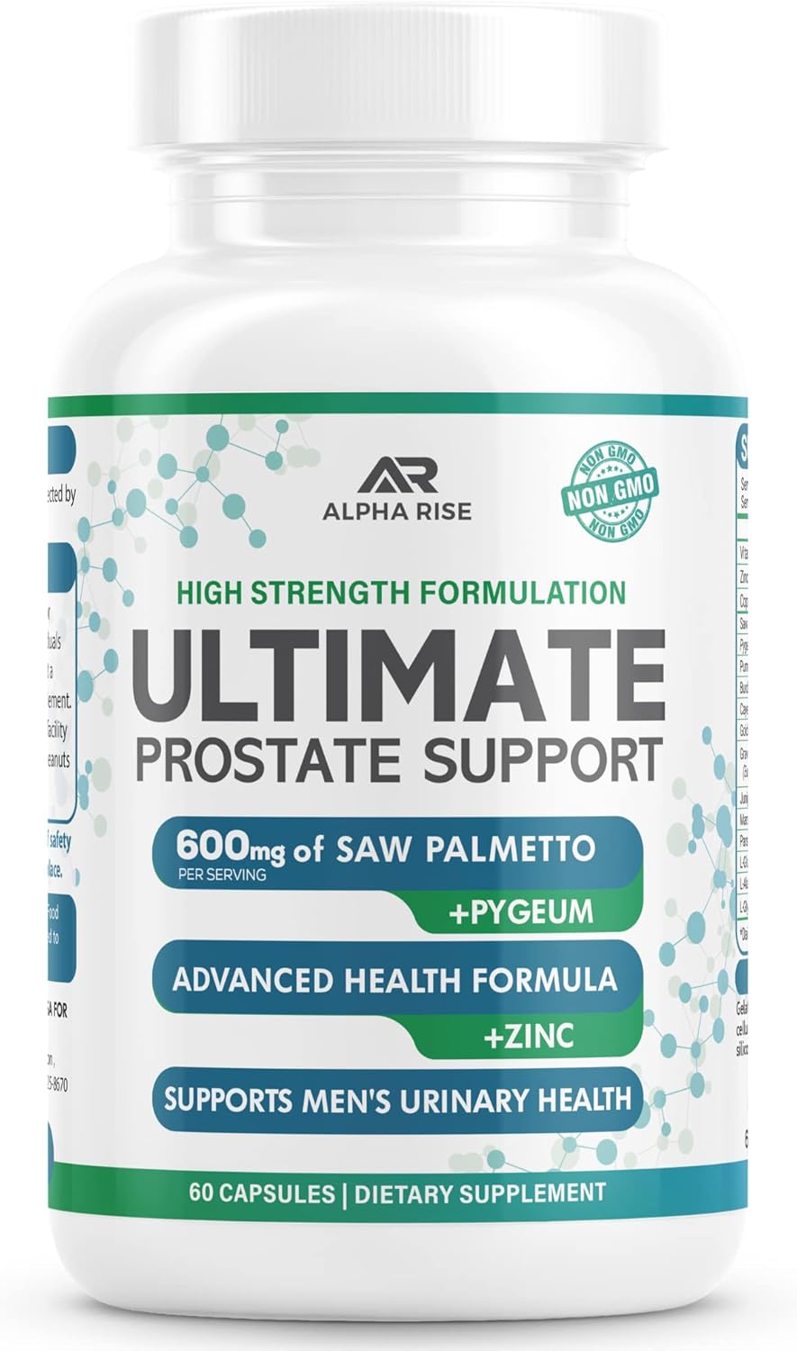 Prostate Support Supplement for Men - Saw Palmetto, Pygeum, Zinc - Relief from Enlarged Prostate - 60 Capsules