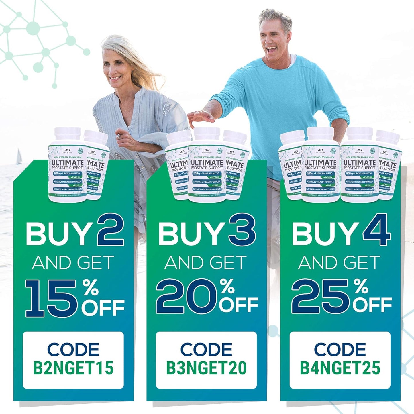 Prostate Support Supplement for Men - Saw Palmetto, Pygeum, Zinc - Relief from Enlarged Prostate - 60 Capsules