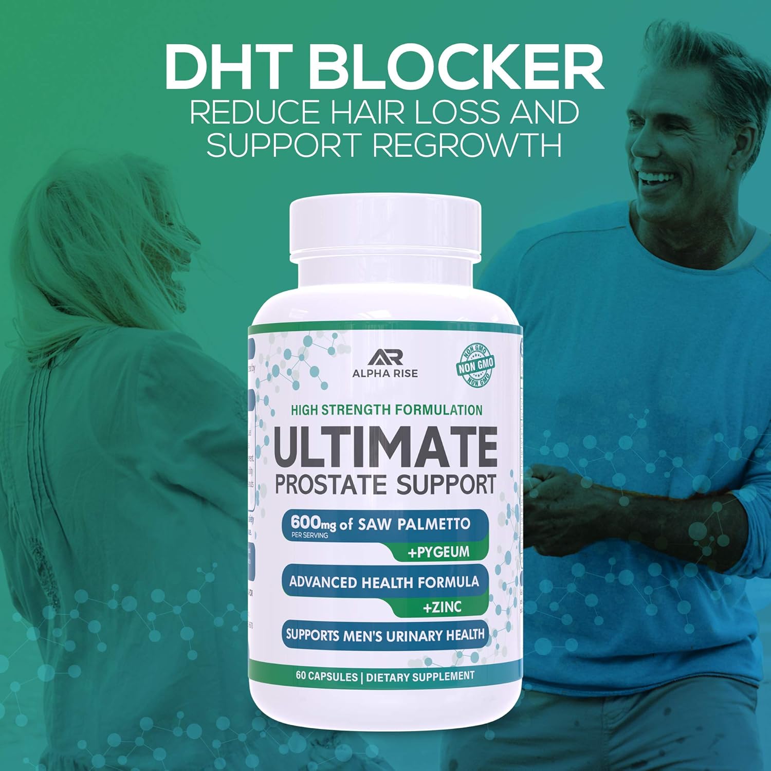 Prostate Support Supplement for Men - Saw Palmetto, Pygeum, Zinc - Relief from Enlarged Prostate - 60 Capsules