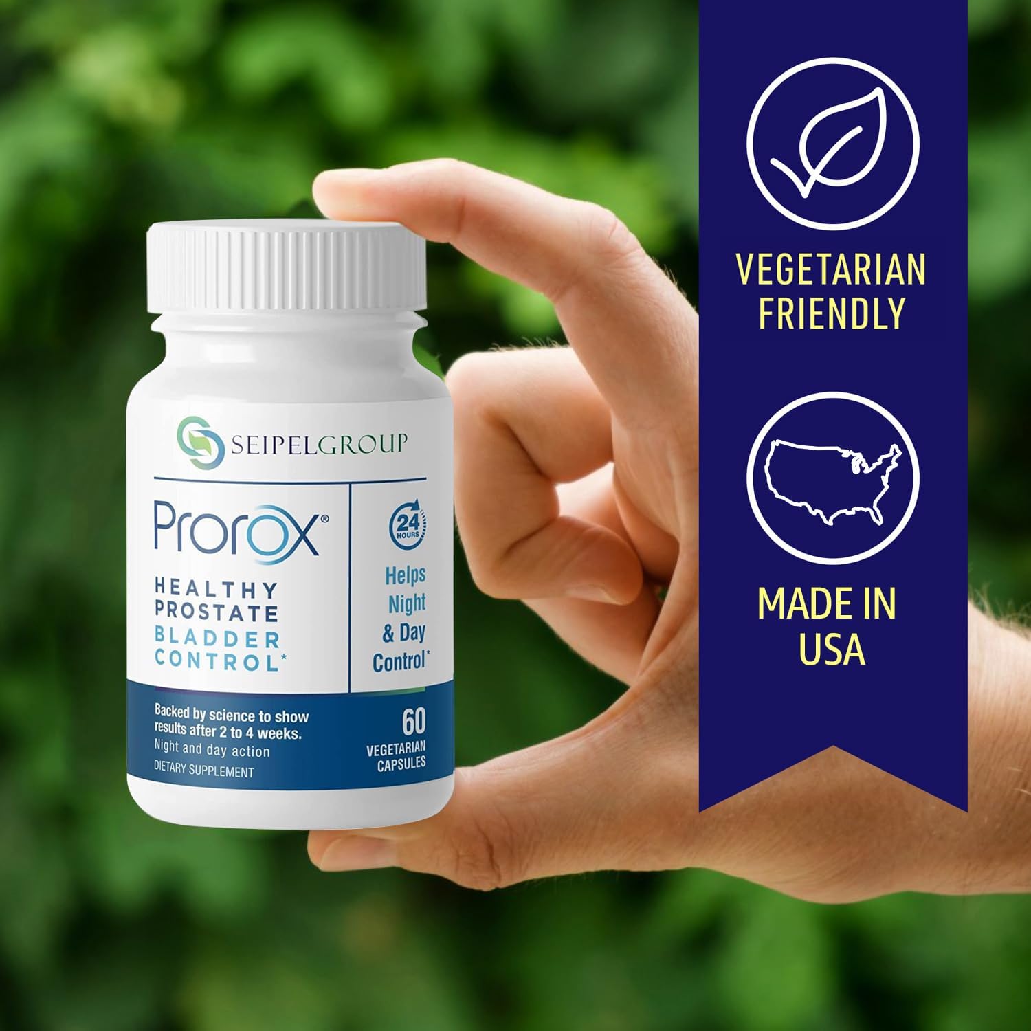 Prostate Support Supplement for Men with Saw Palmetto, Promotes Bladder Health, Reduces Urgency, 60 Veg Capsules