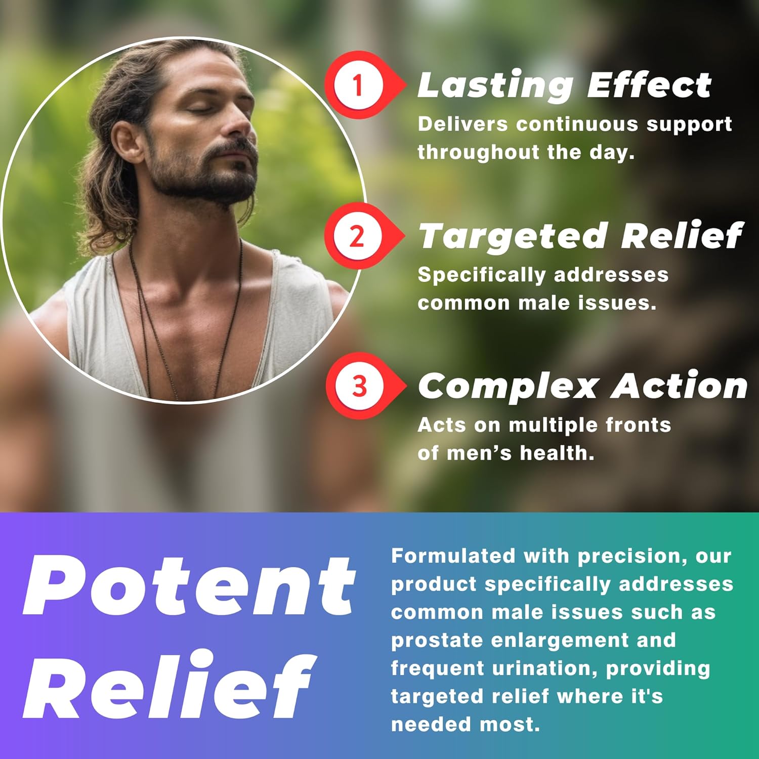 Prostate Support Supplement with Saw Palmetto & Bladder Control Complex - 30 Day Supply