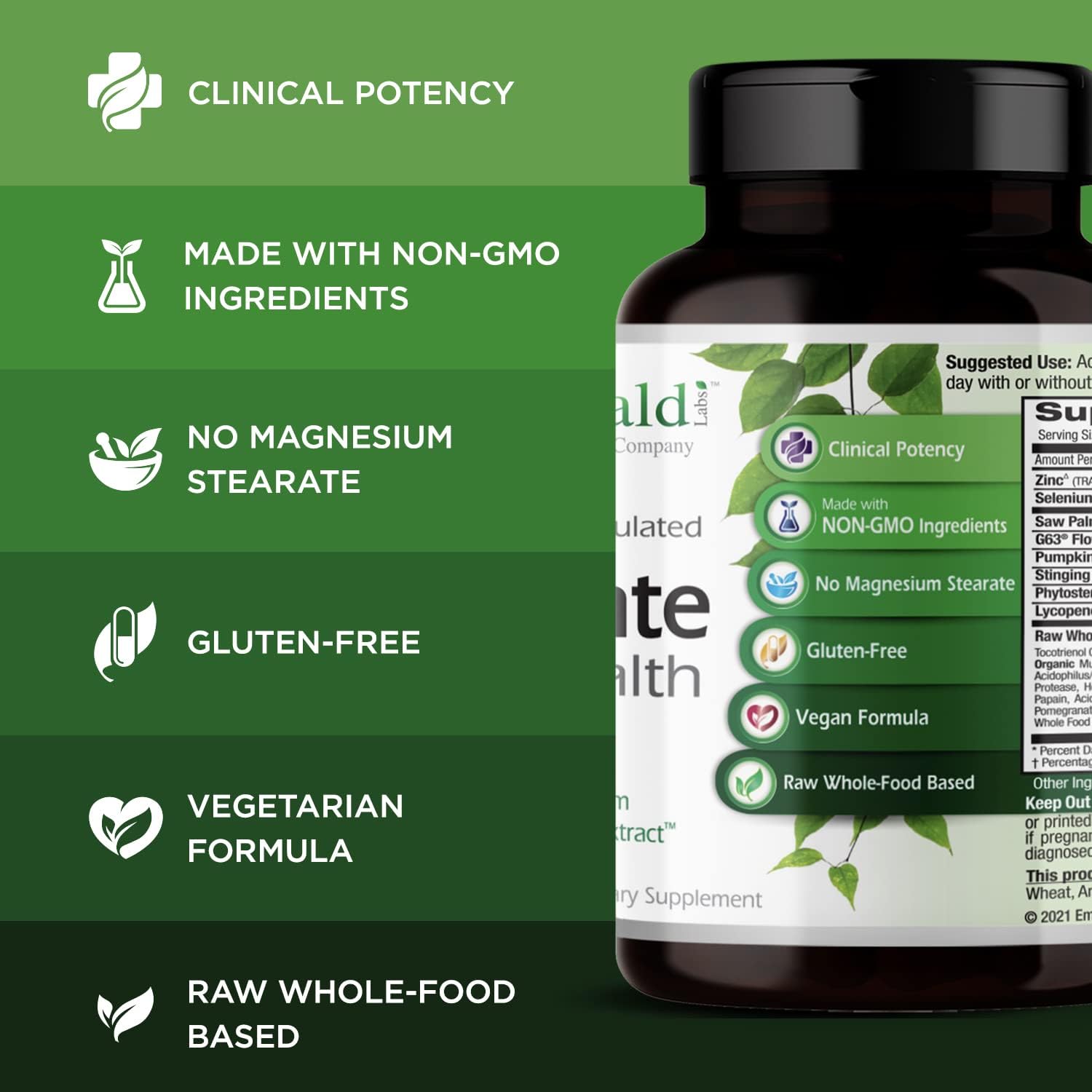 Prostate Support Supplement with Saw Palmetto, Lycopene, and Stinging Nettle - Vegan and Gluten-Free - 90 Vegetable Capsules