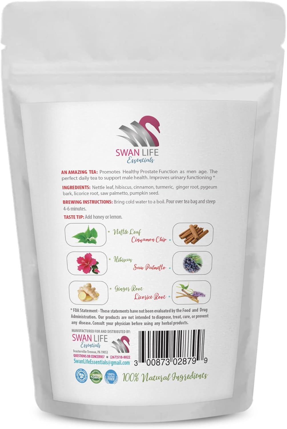 Prostate Support Supplement with Saw Palmetto, Nettle, and Mushrooms - 2 Bottles 120 Capsules